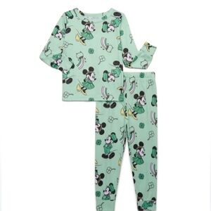 Disney Kids Pajama Set - Green with Mickey Mouse